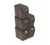 Prosperplast Lot de 5 cubes de recyclage 100 l Sortibox en plastique gris 5 x 20 l