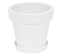 Prosperplast Pot de Fleur avec Soucoupe en Plastique Lofly, Classique, 50 cm diam, Blanc