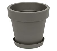 Prosperplast Pot de Fleur avec Soucoupe en Plastique Lofly, Classique, 50 cm diam, Gris