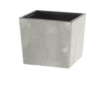Prosperplast Pot de Fleurs 2 en 1 avec Insert - en Plastique - Aspect béton - 24 cm x 24 cm x 23,5 cm (béton)