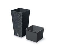 Prosperplast Pot de fleurs FURU SQUARE DFSH265-S433 26x26x50 cm avec réserve d'eau Anthracite