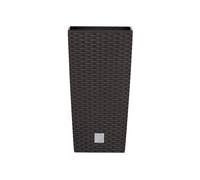 Prosperplast Pot de fleurs Rato Square, avec insert de plantation (largeur 23 x hauteur 42 x profondeur 23 cm, marron foncé)