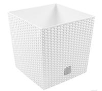 Prosperplast Pot de fleurs Rato 4 litres avec bac de plantation blanc 17 x 17 x 17 cm