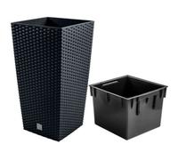 Prosperplast Pot de fleurs Rato Square DRTS265-S433 avec insert 26,6 L 26,5x26,5x50 cm anthracite
