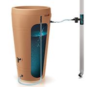Prosperplast Réservoir d'eau de Pluie Tube 230l, Dimensions 593 x 593 x 1070 mm, Couleur Brique + Ensemble d'accessoires
