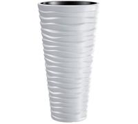 Prosperplast Sand Slim Pot de fleurs avec insert de 8L blanc