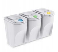 Prosperplast Set 3 x 35 l poubelle de recyclage SORTIBOX - ashen