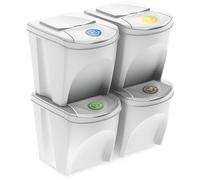 Prosperplast Set 4 x 25 l poubelle de recyclage SORTIBOX - ashen