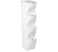 Prosperplast Sortibox Lot de 4 poubelles de cuisine (80 l 4 x 25 l) - Poubelle de tri sélectif - Poubelle de salle de bain