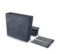 Prosperplast Urbi Case Beton Effect Tower Bac à fleurs avec pot de fleurs intérieur, rectangulaire, en plastique, aspect béton, pour l'intérieur et l'extérieur, 77 x 23,5 x 68,7 cm, anthracite