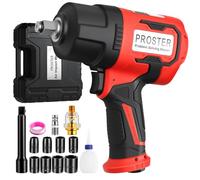 Proster hocs Pneumatique 1/2 Pouce, 2170 Nm Couple Élevé, Double Marteau 8500 tr/min, Outil à Air Comprimé pour Réparation Automobile Garage Mécanicien avec 8 Douilles CR-V, Rallonge et Coffret