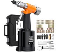 Proster Pistolet à Ecrou Pneumatique Kit de Réglage d'écrou à Riveter Pneumatique Robuste Acier Inoxydable 100 pcs Pistolet à Insert M4 M5 M6 M8 M10