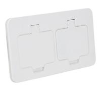 Protec - Double prise de sol encastrable 2P+T rectangulaire IP55 - blanc + boite
