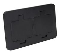 Protec - Double prise de sol encastrable 2P+T rectangulaire IP55 - noir + boite