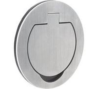 Prise de sol étanche ronde 2P+T 16A IP55 métal brossé