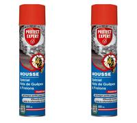 PROTECT EXPERT 2 Aérosols Anti Guêpes & Frelons - 2x600ml - Mousse & Jet Longue Portée Jusqu’à 3 Mètres - Action Choc