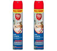 PROTECT EXPERT 2 Aérosols Anti Insectes Volants - Prêt A L'Emploi - 2x750ml - Action Curative & Préventive VOL750NX2