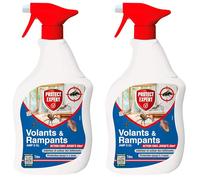 PROTECT EXPERT 2 Anti-Insectes Volants & Rampants - Prêt à l'emploi - 2x1L | Spray Prêt à l'Emploi - Moustiques, Mites, Fourmis, Puces - Intérieur & Extérieur - Action Immédiate - BARPAL1X2
