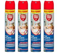 PROTECT EXPERT 4 Aérosols Anti-Insectes Volants - 4x750ml | Prêt à l'Emploi - Foudroyant - Action Curative & Préventive - VOL750NX4