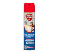PROTECT EXPERT Aérosol Insectes Volants & Rampants - 600ml | Moustiques, Mites, Fourmis, Puces - Action Curative & Préventive - Foudroyant - VOLRAMP600N