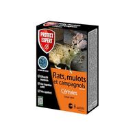 PROTECT EXPERT Anti-Rats, Mulots & Campagnols - 6 Sachets - 125g | Lieux Secs - Efficacité Maximale - Une Ingestion Suffit - Très Appétent - RAMUCAM150