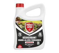 PROTECT EXPERT Désherbant Concentré - Cours Allées Terrasses - Effets visibles sous 3h - 2,5 L - Jusqu’à 150m² traités - Bidon doseur PROCOUR25N