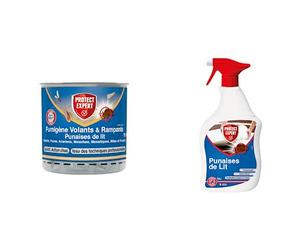 PROTECT EXPERT Pack Anti-Punaises de Lit - Spray 1L + Fumigène | Action Longue Durée - Sans Odeurs - Efficacité Radicale - Traitement Complet - KITPDL