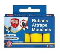 PROTECT EXPERT Ruban attrape-mouches Fly Catcher Strips - Lot de 4 - Glu extra forte