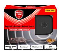 PROTECT EXPERT Ultrason Rats & Souris - Répulsif Anti Rats & Souris - sans Accoutumance - Repousse Jusqu'à 150m² - Protection Garantie 24h/24 - Noir ULTRARASOU
