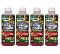 PROTECTA Attractif Guêpes, Frelons et Mouches, 4x500ml | Liquide Concentré, Pour Piège, Protection Naturelle, Efficace