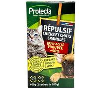 Protecta® - Granulés Répulsifs Chiens & Chats 400g - Anti-Griffures & Marquages Urinaires - Efficacité Prouvée - Protection Jusqu’à 3 Mois - Tous Types de Surfaces - Usage Extérieur
