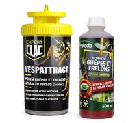 PROTECTA Piège à Guêpes & Frelon Asiatique - Kit Complet avec Attractif 500ML - Sans Insecticide - Action Durable pour Extérieur & Balcon