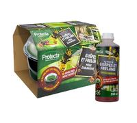 Protecta® Piège à Guêpes & Frelons + Attractif Inclus - Jusqu’à 4 Recharges (= 3 Semaines Chacune) - Kit Complet Prêt à l’Emploi - Piège Frelons Asiatiques & Mouches - Jardin, Terrasse, Camping