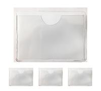 Protecteur de badge transparent - Porte-étiquettes autocollantes, pochettes transparentes pour cartes, poches de bibliothèque | Porte-cartes pour entrepôt, étagère, boîte de retournement, boîte de