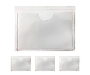 Protecteur de badge transparent - Porte-étiquettes autocollantes, pochettes transparentes pour cartes, poches de bibliothèque | Porte-cartes pour entrepôt, étagère, boîte de retournement, boîte de