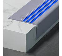 Protecteur de bord d'escalier antidérapant auto-adhésif, garniture de marche en forme de L en caoutchouc flexible 1 pièce(Gray C,L18 m)
