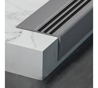 Protecteur de bord d'escalier antidérapant auto-adhésif, garniture de marche en forme de L en caoutchouc flexible 1 pièce(Gray B,L18 m)