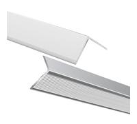 Protecteur De Bord D'Escalier, Protecteur De Nez De Marche | Auto-Adhésif, Bords Dentelés Antidérapants,Alliage Aluminium,Pour Escaliers En Marbre(Silver,90cm L 50mm*30mm)
