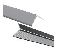 Protecteur De Bord D'Escalier, Protecteur De Nez De Marche | Auto-Adhésif, Bords Dentelés Antidérapants,Alliage Aluminium,Pour Escaliers En Marbre(Gray,90cm L 100mm*30mm)