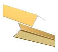 Protecteur De Bord D'Escalier, Protecteur De Nez De Marche | Auto-Adhésif, Bords Dentelés Antidérapants,Alliage Aluminium,Pour Escaliers En Marbre(Gold,90cm L 30mm*20mm)
