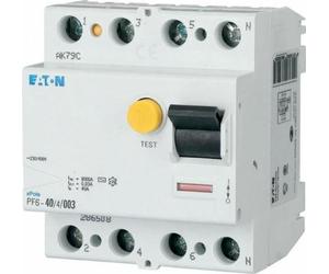 Protecteur de courant EATON TYPE A 4P 25A 6kA 30mA