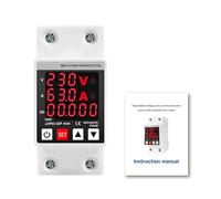 Protecteur de Courant tension 63A AC230V stabilisateur de tension Parasurtenseur automatique Affichage LED Protecteurs de surtension et surintensité réglables JJVPD1-63