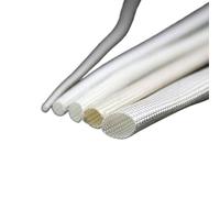 Protecteur de finition de câble, Gaine de Câble Tressée en Fibre Verre 600°C Blanc 12-50mm 1/2m(1 Meter,25mm)