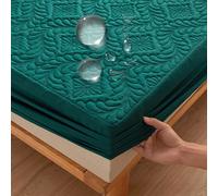 Protecteur de matelas matelassé imperméable, housse de matelas respirante, drap-housse Anti-acariens et antibactérien, sans taie d'oreiller white