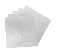 Protecteur de Plaque de Cuisson à Gaz Réutilisable 5 Pièces Ptfe Blanc | Cache Plaque Electrique 16cm, Feuilles Prédécoupées Trou Central, Nettoyage Facile la Cuisine