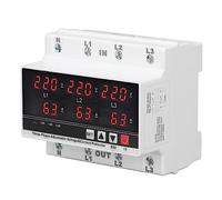Protecteur de Sous-tension Voltmètre triphasé Ampèremètre Relais de Protection contre les Sous-tensions Protecteur de surintensité Réglable AC120V-300V 63A