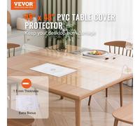 Protecteur de table en PVC Protecteur de bureau en plastique transparent 48 x 48 pouces, épaisseur 1,5 mm