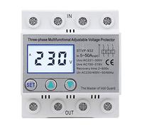Protecteur de Tension Réglable 3 Phases 4 Fils LCD Multifonctionnel Auto-8209 Dispositif de Protection de Tension de Réinitialisation STVP-932 230V/400VAC(50A)