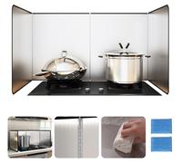 Protection anti-éclaboussures en acier inoxydable, 3 côtés, dimensions 80x40x30 cm, idéale pour protéger la cuisinière et les surfaces de la cuisine