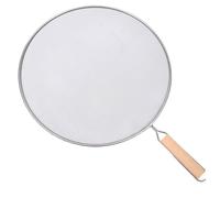 Protection anti-éclaboussures pour poêles à frire en acier inoxydable avec poignée en bois, couvercle étanche à l'huile comme accessoire de cuisine pratique, protection contre les éclaboussures de